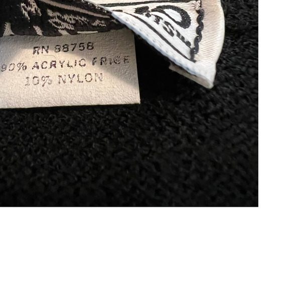 Vintage San Remo by Laura Knits Cardigan Sweater in Black w/Gold Trim Size Large - Picture 6 of 6
